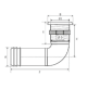 90 Degrees Skin Fitting with Stainless Steel Cover - BS3510X - CanSB